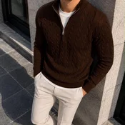 Muški braon džemper Dropzip