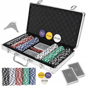 Texas Holdem poker set 300 žetonov v alu. kovčku