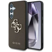 shumee Ovitek za Samsung Galaxy S25 Guess Grained Big 4G Classic rjav