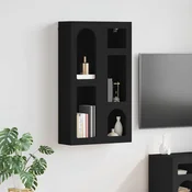 vidaXL Viseča omarica s polico Črna 59 x 20 x 100 cm Konstruiran les
