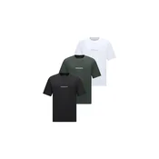 JACK & JONES Majica JCOECHO temno zelena/črna/bela