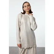Trendyol Silver Foil Printed Knitwear Sweater