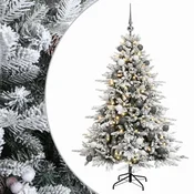 Vidaxl Umetna božična jelka z bučko 120 cm 150 LED Toplo bela