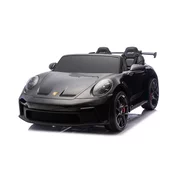 Mamido Električni avtomobilček Porsche 911 GT3 XXL + MP4 | 24V14Ah | 4x200W | Za 2 otroka | Črno pobarvan