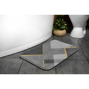 tulup.si Preproga za kopalnico Geometrijski vzorci 90x60 cm Bela in siva