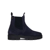 Tommy Hilfiger Gležnjarji Chelsea Th Monogram Suede Chelsea Boot FW0FW09563 Mornarsko modra