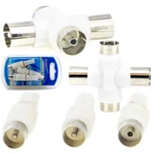shumee T-vtičnica za antenski kabel + adapter s 3 vtiči