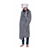 Cosy Noxxiez BL827 Cow - topla odeja s kapuco z živalskimi in žepi za tace