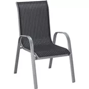 SLOŽIVA STOLICA crna, srebrna, bela metal, tekstil