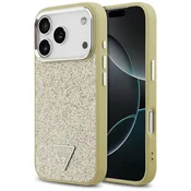 Guess GUESS OVITEK MAGSAFE Z BLESKEČIM TRIKOTNIKOM IN LOGOM ZA IPHONE 17 PRO ZLATA ZAŠČITA