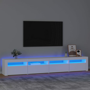 vidaXL TV omarica z LED lučkami bela 240x35x40 cm