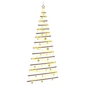 Vidaxl Viseče božično drevo s kroglicami 210 cm 130 LED Toplo bela