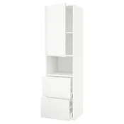 METOD/MAXIMERA Visoka omara za mv pečico+1 vr/2 pr, bela/Voxtorp mat bela, 60x60x220 cm