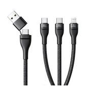 BASEUS FLASH SERIES III podatkovni kabel 3 u 1 Type-C/USB - 2 Type-C/Lightning, 150 cm, crni P10377501111-00