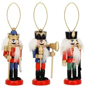 springos Božični obeski, 3 kosi, hrestač, leseni okraski za jelko    Adornos navidenos de madera en forma de 3 colgantes del Cascanueces., (21637795)