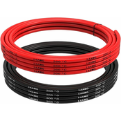 YUNIQUE GREEN-CLEAN 14 AWG Fleksibilna električna žica 5 metrov [2,5 m črna in 2,5 m rdeča] Pločevinka bakrena žica kabel Visoka temperaturna odpornost