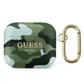Ovitek Guess Camo Collection za AirPods 3, zelena/khaki