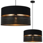 GH ASTI DUO ČRNO VISEČA SVETILKA 1-RAVNA ČRNO-ZLATA SENČNIK TS 40 CM