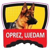 Oznaka na tabli Oprez, ujedam Nemacki ovcar