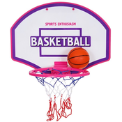 Dječji set GT - Zidna košarkaška tabla s loptom i pumpom, roza