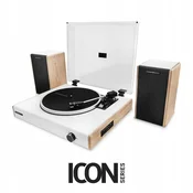 Energy Sistem Retro gramofon z Bluetooth zvočniki Woodspin 40W les