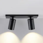 Deko-Light Stropna svetilka CAN TILT, črna, 31 x 9 cm, 2-svetlobna, kovinska GU10 - Dnevna soba/jedilnica - Aluminij
