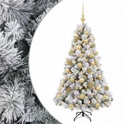 Vidaxl Umetna božična jelka z bučko 150 cm 150 LED Toplo bela