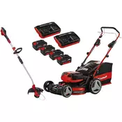 Einhell Set Akumulatorska kosilica GE-CM 36/47 S HW Li (4x4,0 Ah) + trimer GE-CT 36/30 Li E