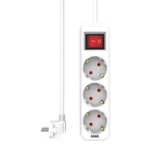 Produžni kabl sa prekidacem 3 uticnice 1.4m Max MPS-103S-1.4M Beli