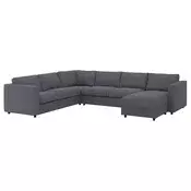 VIMLE Ugaona sofa ležaj i lenjivac, 5-sed, Gunnared zagasitosiva