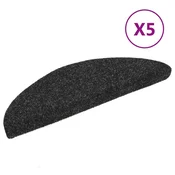Vidaxl Preproge za stopnice samolepilne 5 kosov 56x17x3 cm črne polkrožne