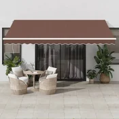 Tenda na rucno uvlacenje s LED smeda 450 x 300 cm