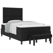 vidaXL vidaXL Vzmetnica z vzmetnico in klopjo Črna 120x190 cm Tkanina, (22083287)