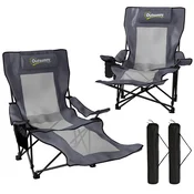 Homestar Set kamp stolov 2 kosa 80x125x92-100 cm temno siva