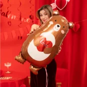 Folijski balon medvedek s srcem Love