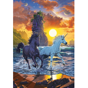 Puzzle Unicorns On Beach Vincent Hie Educa 1000 dijelova i Fix ljepilo od 11 godina
