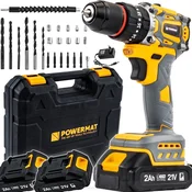 Powermat Komplet 55Nm aku. LED udarni vijačnik 21V 2x2Ah kovček
