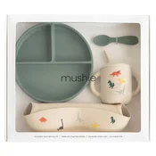 Mushie komplet jedilni set silikonski dinosaurs