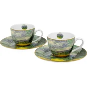 Duo Set 2 šalice + tanjuricica Van Gogh, 90 ml porculan, poklon pakiranje, 5926