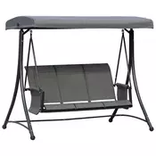 Homestar Vrtna gugalnica za 3 osebe s senčnikom 196x128x172 cm siva