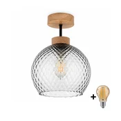 BRILAGI - LED Nadgradni luster R GLASS 1xE27/60W/230V O 25 cm hrast/dimna siva