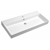 Umivalnik za kozmetično omarico KARE 100, 98 x 46 cm - Bela - 24 - 46.00 - Keramika - Obešen na steno – vijaki - Da - Sapho - KARE - 98.00 - 1 hole - Rectangle - Umivalnik - 98x46 cm