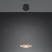 Trio Lighting LED-visoka svetilka Sirena, črna/jantarna, O 20 cm, steklo, CCT - Dnevna soba/jedilnica - črna, jantar