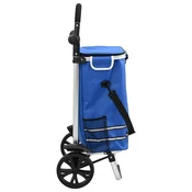vidaXL vidaXL Nakupovalni voziček s kolesi in nastavljivim ročajem Modra 40 L, (22094826)