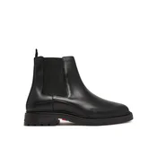Tommy Hilfiger Gležnjarji Chelsea Corporate Casual Lth Chelsea FM0FM05966 Črna
