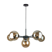 Luster na sajli KALIOPE II 6xE14/50W/230V crna/dimljeno bež