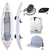 Kajak Aqua Marina HALVE 131 HA-398 - Bela - 398 cm - 98 cm - 7.4 kg - 180 kg - TPU z Drop-Stitch tehnologijo - 2 napihljiva sedeža - Rekreativne ture - 2