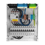 shumee Nadometna modularna razdelilna omarica 2x12 zaščitena 10xMCB 1xRCCB VDE ožičena Hager električna omarica 370x305x96,5 mm odcepne sponke L1, L2, L3, N, PE Doktorvolt DV-6326-NT