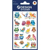 Naljepnice, papir, 3 lista, 76x120 mm, AVERY ZWECKFORM, Z-Design br. 57512, sova