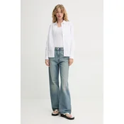 Bombažna srajca Levis THE CLASSIC BW SHIRT ženska, bela barva, 34574